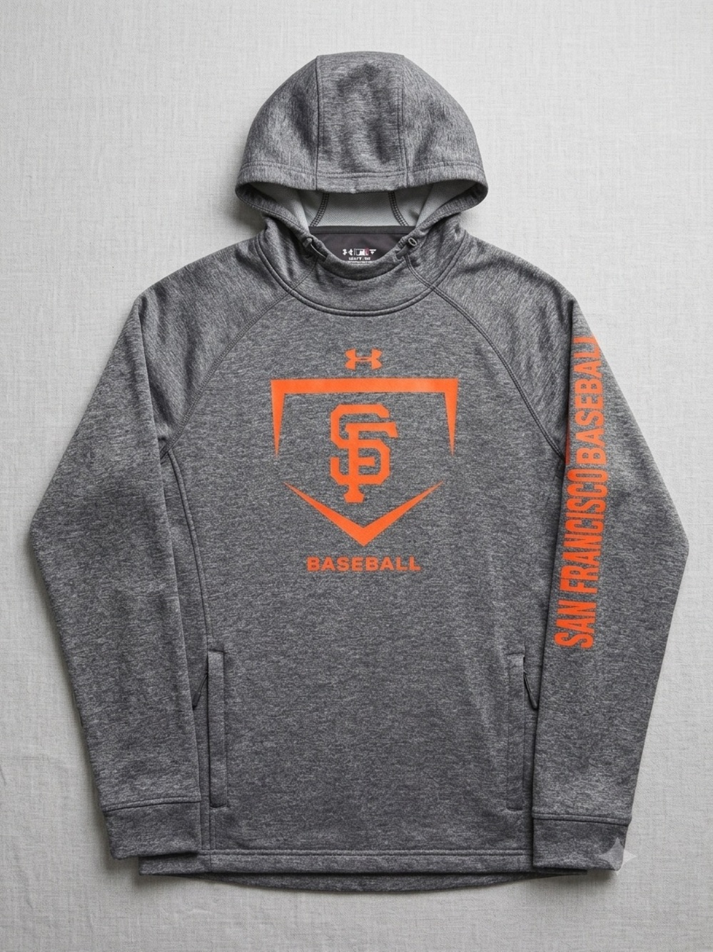 Under Armour San Francisco Giants MLB ColdGear Hoodie Gray Orange Small